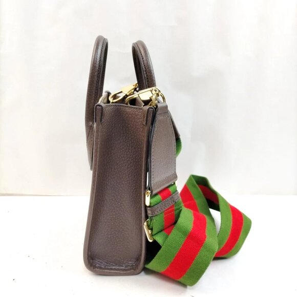 Gucci Hand Bag Brown Leather and Canvas 1194-040725 - Picture 4 of 13